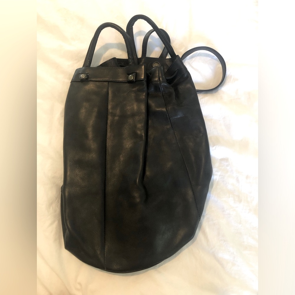 Real Leather Backpack Tote Duo